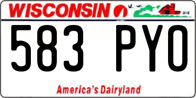 WI license plate 583PYO