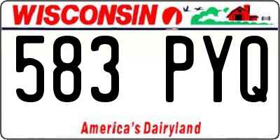 WI license plate 583PYQ