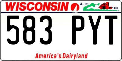 WI license plate 583PYT