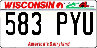 WI license plate 583PYU