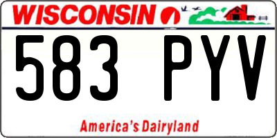 WI license plate 583PYV