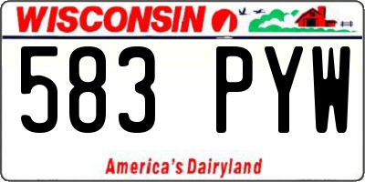 WI license plate 583PYW