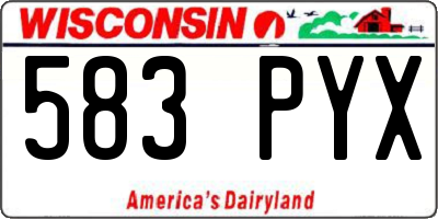 WI license plate 583PYX