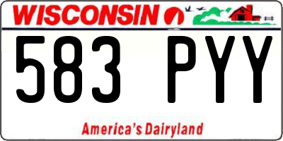 WI license plate 583PYY