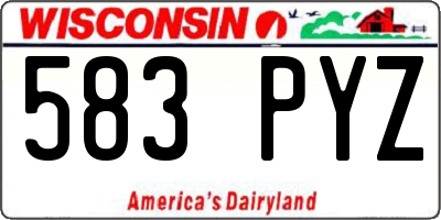 WI license plate 583PYZ