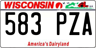 WI license plate 583PZA