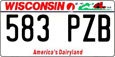 WI license plate 583PZB