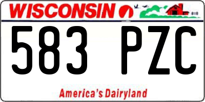 WI license plate 583PZC
