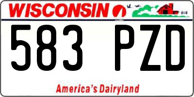 WI license plate 583PZD