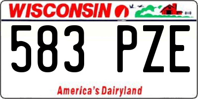 WI license plate 583PZE