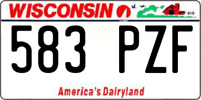 WI license plate 583PZF