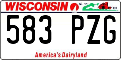 WI license plate 583PZG