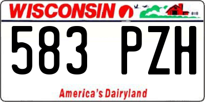 WI license plate 583PZH