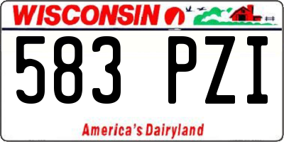 WI license plate 583PZI