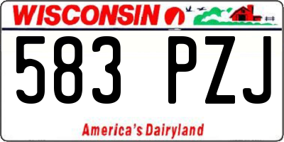 WI license plate 583PZJ