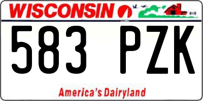 WI license plate 583PZK