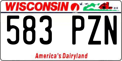 WI license plate 583PZN