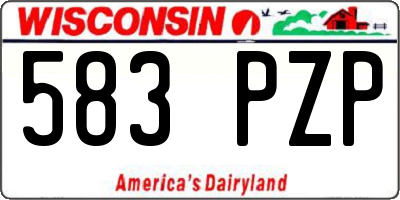 WI license plate 583PZP