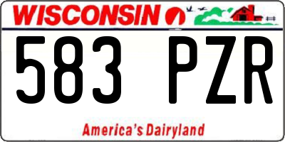 WI license plate 583PZR