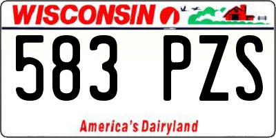 WI license plate 583PZS