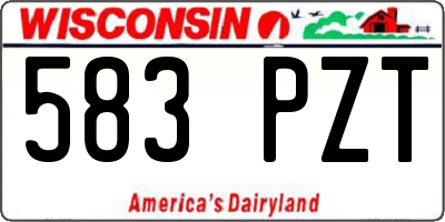 WI license plate 583PZT
