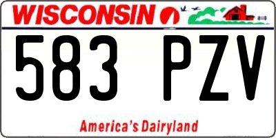 WI license plate 583PZV