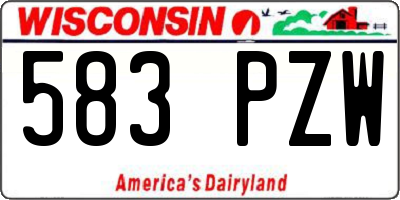 WI license plate 583PZW