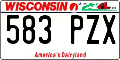 WI license plate 583PZX