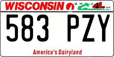 WI license plate 583PZY