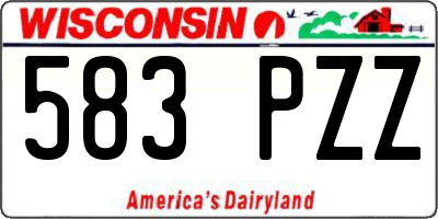 WI license plate 583PZZ