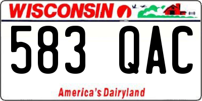 WI license plate 583QAC