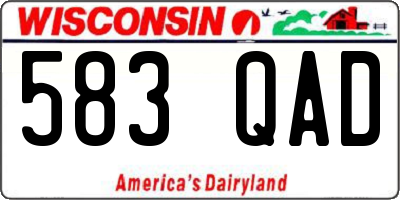 WI license plate 583QAD