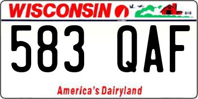 WI license plate 583QAF