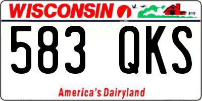 WI license plate 583QKS