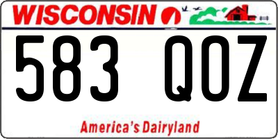 WI license plate 583QOZ