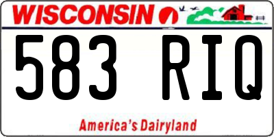 WI license plate 583RIQ