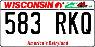 WI license plate 583RKQ