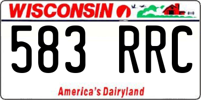 WI license plate 583RRC