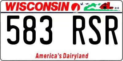 WI license plate 583RSR