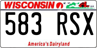 WI license plate 583RSX