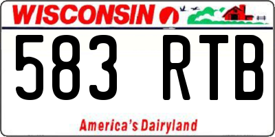 WI license plate 583RTB