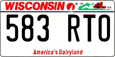 WI license plate 583RTO