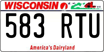 WI license plate 583RTU