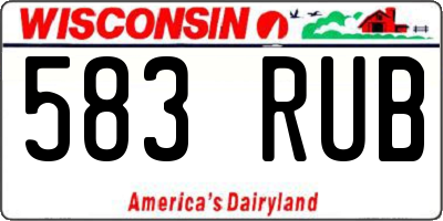 WI license plate 583RUB