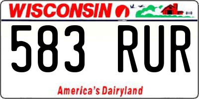 WI license plate 583RUR