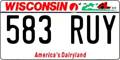 WI license plate 583RUY