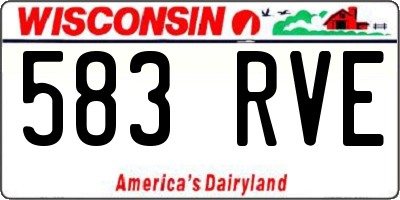 WI license plate 583RVE