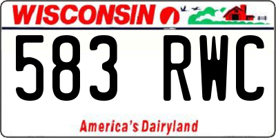 WI license plate 583RWC