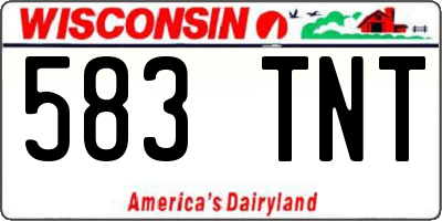 WI license plate 583TNT