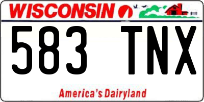 WI license plate 583TNX